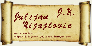 Julijan Mijajlović vizit kartica